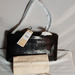 NEW REBECCA MINKOFF Croc Embossed Leather Clutch